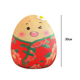 Maxbell Cartoon Potato Stuffed Toy Potato Plush Toy for Living Room Desktop Festival Red 30cm