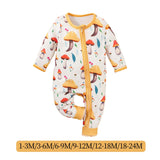 Maxbell Long Sleeve Jumpsuit Nightclothes Casual Cartoon Outfit Newborn Baby Clothes 1 to 3 month