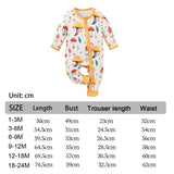 Maxbell Long Sleeve Jumpsuit Nightclothes Casual Cartoon Outfit Newborn Baby Clothes 9 to 12 months