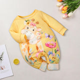 Maxbell Long Leg Romper Giraffe Baby Long Sleeve Romper for Outdoor Homewear Holiday 1 to 3 Months