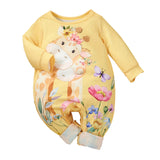 Maxbell Long Leg Romper Giraffe Baby Long Sleeve Romper for Outdoor Homewear Holiday 18 to 24 Months