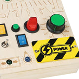 Maxbell Lights Switch Busy Board Montessori Toy Wooden Toy Cognition Game Travel Toy