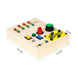Maxbell Lights Switch Busy Board Montessori Toy Wooden Toy Cognition Game Travel Toy