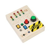 Maxbell Lights Switch Busy Board Montessori Toy Wooden Toy Cognition Game Travel Toy