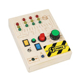 Maxbell Lights Switch Busy Board Montessori Toy Wooden Toy Cognition Game Travel Toy