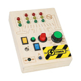 Maxbell Lights Switch Busy Board Montessori Toy Wooden Toy Cognition Game Travel Toy