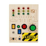 Maxbell Lights Switch Busy Board Montessori Toy Wooden Toy Cognition Game Travel Toy