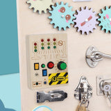 Maxbell Lights Switch Busy Board Montessori Toy Wooden Toy Cognition Game Travel Toy