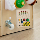 Maxbell Lights Switch Busy Board Montessori Toy Wooden Toy Cognition Game Travel Toy