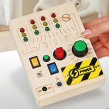 Maxbell Lights Switch Busy Board Montessori Toy Wooden Toy Cognition Game Travel Toy