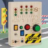 Maxbell Lights Switch Busy Board Montessori Toy Wooden Toy Cognition Game Travel Toy