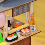 Maxbell Mini Sushi Shop Model Presents Diorama Scenery Mini Model Dollhouse Kits