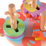 Maxbell Montessori Toy Fish Base Wooden Sorting & Stacking Toy for Ages 3+ Years Old