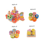 Maxbell Montessori Toy Fish Base Wooden Sorting & Stacking Toy for Ages 3+ Years Old