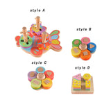 Maxbell Montessori Toy Fish Base Wooden Sorting & Stacking Toy for Ages 3+ Years Old