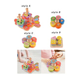 Maxbell Montessori Toy Fish Base Wooden Sorting & Stacking Toy for Ages 3+ Years Old