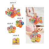 Maxbell Montessori Toy Fish Base Wooden Sorting & Stacking Toy for Ages 3+ Years Old