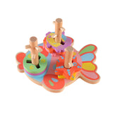 Maxbell Montessori Toy Fish Base Wooden Sorting & Stacking Toy for Ages 3+ Years Old