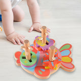 Maxbell Montessori Toy Fish Base Wooden Sorting & Stacking Toy for Ages 3+ Years Old