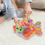 Maxbell Montessori Toy Fish Base Wooden Sorting & Stacking Toy for Ages 3+ Years Old