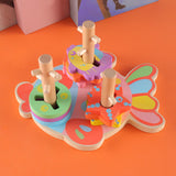 Maxbell Montessori Toy Fish Base Wooden Sorting & Stacking Toy for Ages 3+ Years Old