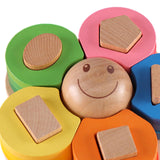 Maxbell Matching Puzzle Stacker Wood Shape Stacking Toy for Boy Girls Birthday Gifts style A