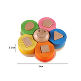 Maxbell Matching Puzzle Stacker Wood Shape Stacking Toy for Boy Girls Birthday Gifts style A