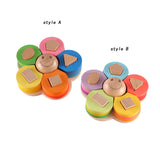 Maxbell Matching Puzzle Stacker Wood Shape Stacking Toy for Boy Girls Birthday Gifts style A