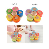 Maxbell Matching Puzzle Stacker Wood Shape Stacking Toy for Boy Girls Birthday Gifts style A