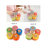 Maxbell Matching Puzzle Stacker Wood Shape Stacking Toy for Boy Girls Birthday Gifts style A