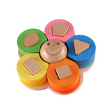 Maxbell Matching Puzzle Stacker Wood Shape Stacking Toy for Boy Girls Birthday Gifts style A
