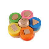 Maxbell Matching Puzzle Stacker Wood Shape Stacking Toy for Boy Girls Birthday Gifts style A