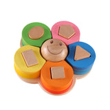 Maxbell Matching Puzzle Stacker Wood Shape Stacking Toy for Boy Girls Birthday Gifts style A