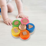 Maxbell Matching Puzzle Stacker Wood Shape Stacking Toy for Boy Girls Birthday Gifts style A