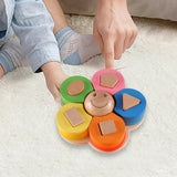 Maxbell Matching Puzzle Stacker Wood Shape Stacking Toy for Boy Girls Birthday Gifts style A