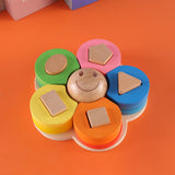 Maxbell Matching Puzzle Stacker Wood Shape Stacking Toy for Boy Girls Birthday Gifts style A