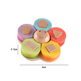 Maxbell Matching Puzzle Stacker Wood Shape Stacking Toy for Boy Girls Birthday Gifts style B