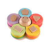 Maxbell Matching Puzzle Stacker Wood Shape Stacking Toy for Boy Girls Birthday Gifts style B