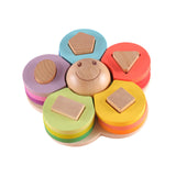 Maxbell Matching Puzzle Stacker Wood Shape Stacking Toy for Boy Girls Birthday Gifts style B