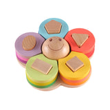 Maxbell Matching Puzzle Stacker Wood Shape Stacking Toy for Boy Girls Birthday Gifts style B