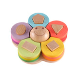 Maxbell Matching Puzzle Stacker Wood Shape Stacking Toy for Boy Girls Birthday Gifts style B