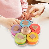 Maxbell Matching Puzzle Stacker Wood Shape Stacking Toy for Boy Girls Birthday Gifts style B