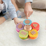 Maxbell Matching Puzzle Stacker Wood Shape Stacking Toy for Boy Girls Birthday Gifts style B