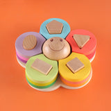 Maxbell Matching Puzzle Stacker Wood Shape Stacking Toy for Boy Girls Birthday Gifts style B