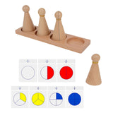 Wooden Math Learning Toys Math Fractions People Toy for Girls Age 6 7 8 9 10