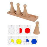 Wooden Math Learning Toys Math Fractions People Toy for Girls Age 6 7 8 9 10