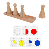 Wooden Math Learning Toys Math Fractions People Toy for Girls Age 6 7 8 9 10