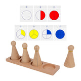 Wooden Math Learning Toys Math Fractions People Toy for Girls Age 6 7 8 9 10