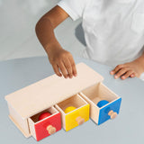 Maxbell Object Permanence Box Baby Development Toy for Children Valentines Day Gifts 3 Drawers