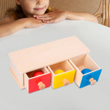Maxbell Object Permanence Box Baby Development Toy for Children Valentines Day Gifts 3 Drawers